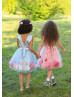 Satin Tulle Flower Girl Dress With Handmade Flowers